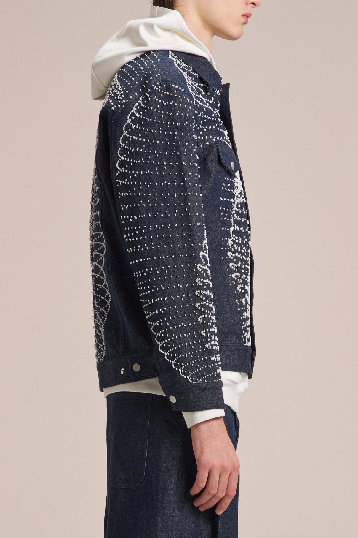 Denim Jacket With Vectors 3D Embroidery