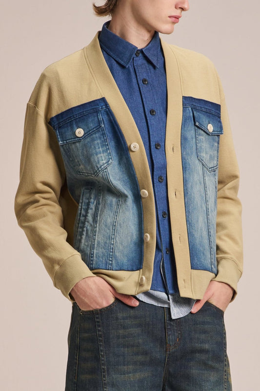 Denim & Knit Cardigan