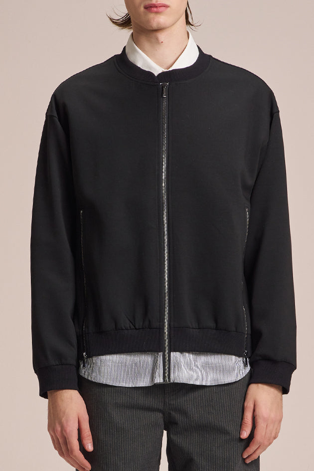 Zipper Knit Jacket With Shirt Hem