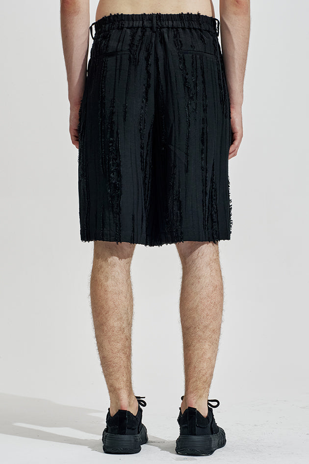 Ripped Texture A Line Shorts