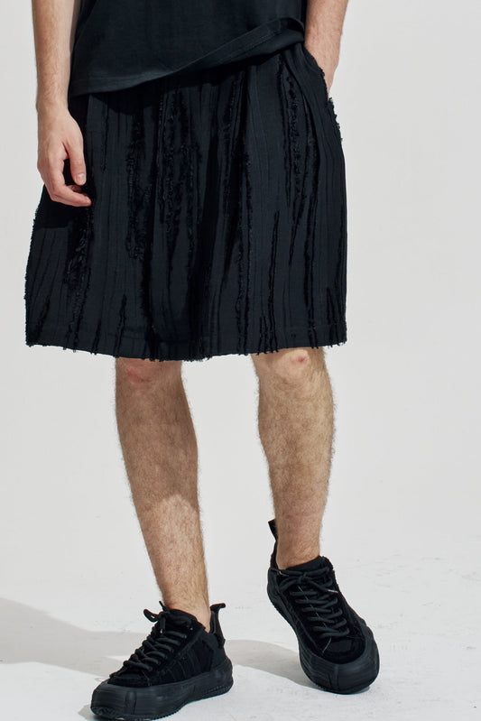 Ripped Texture A Line Shorts