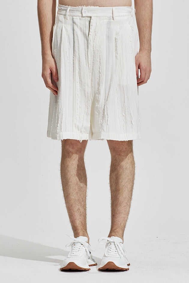 Ripped Texture A Line Shorts