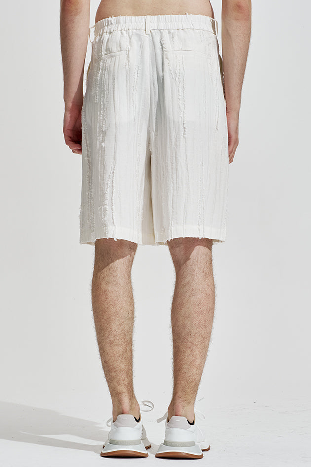 Ripped Texture A Line Shorts