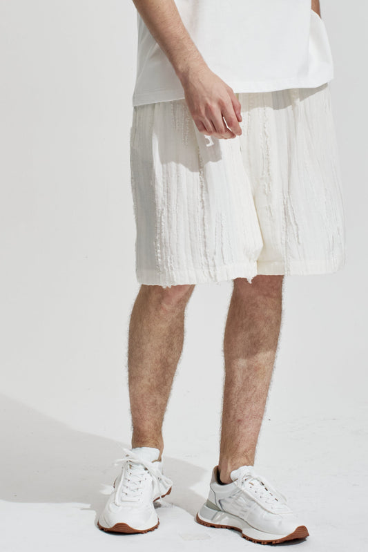 Ripped Texture A Line Shorts