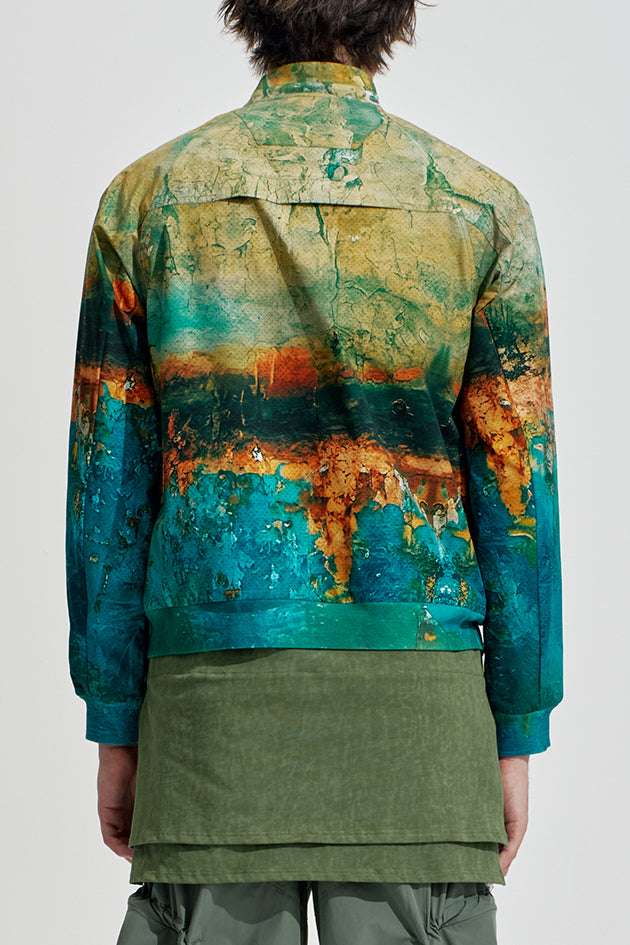 Rust Digital Print Bomber Jacket