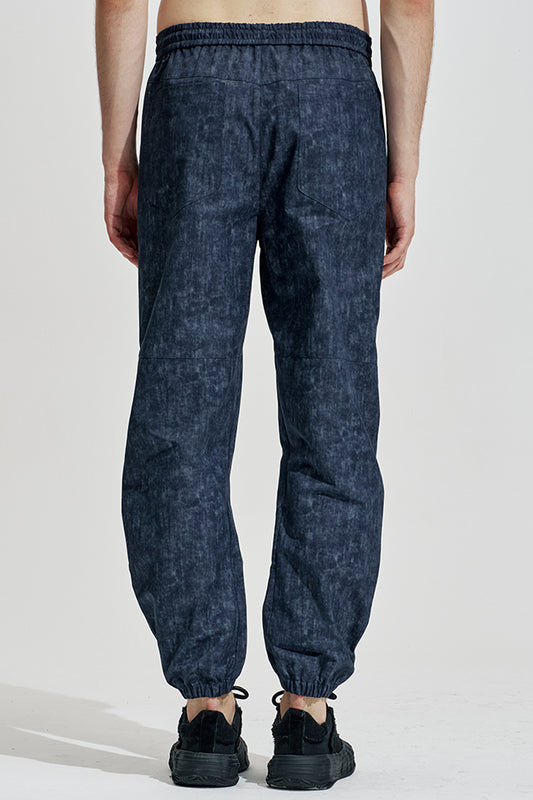 Curved Leg Cargo Pants With Dye Pattern