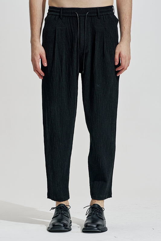 Smocking Textured Pleated Pants
