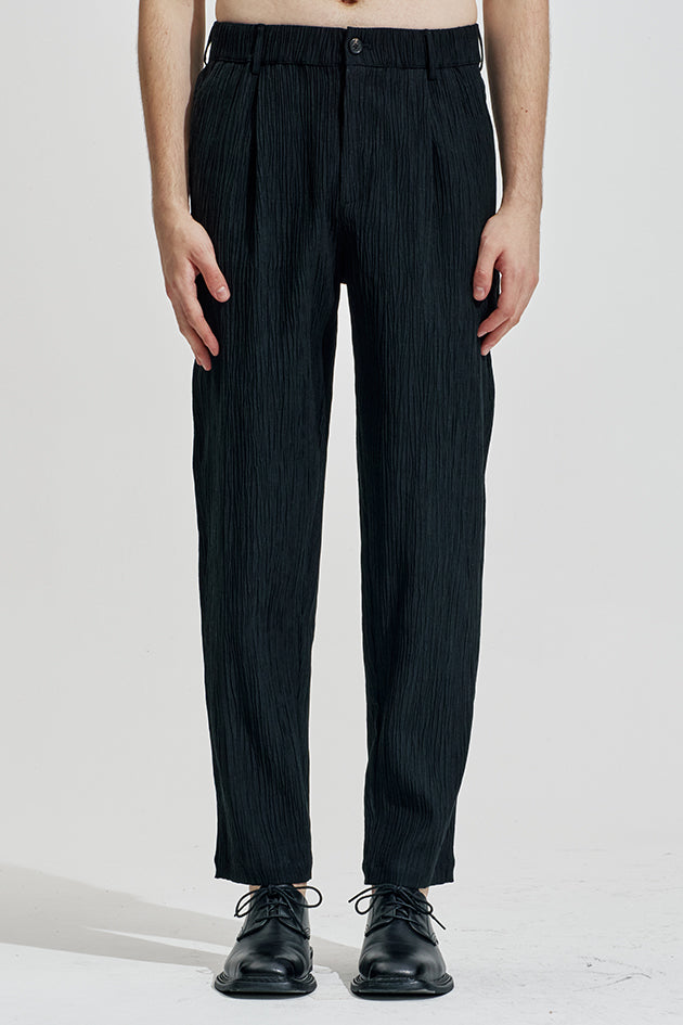 Crepe Texture Tencel Loose Fit Pants
