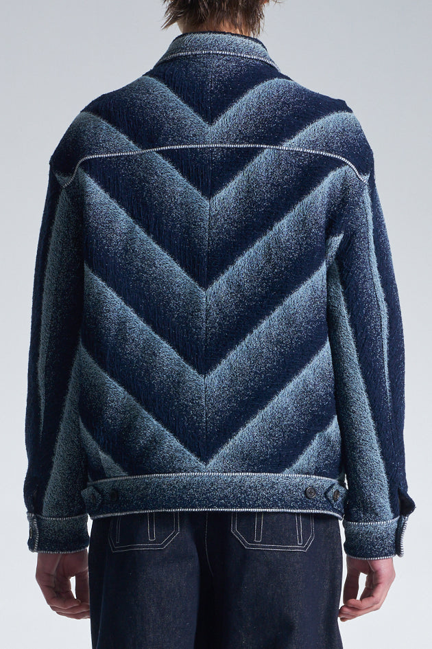 Bias Stripe Denim Jacket