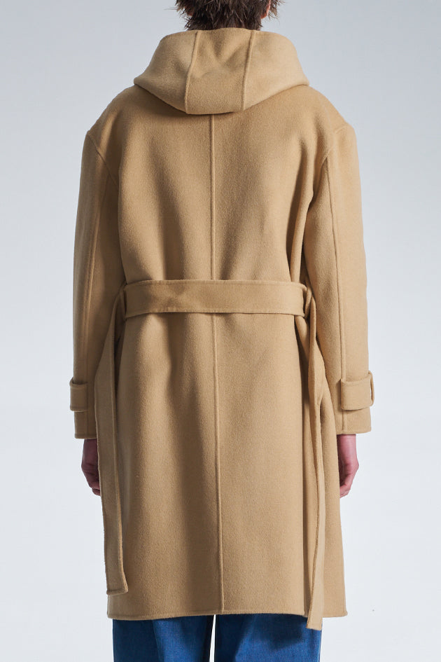 Double Faced Wool 2in1 Trench Coat With Hood