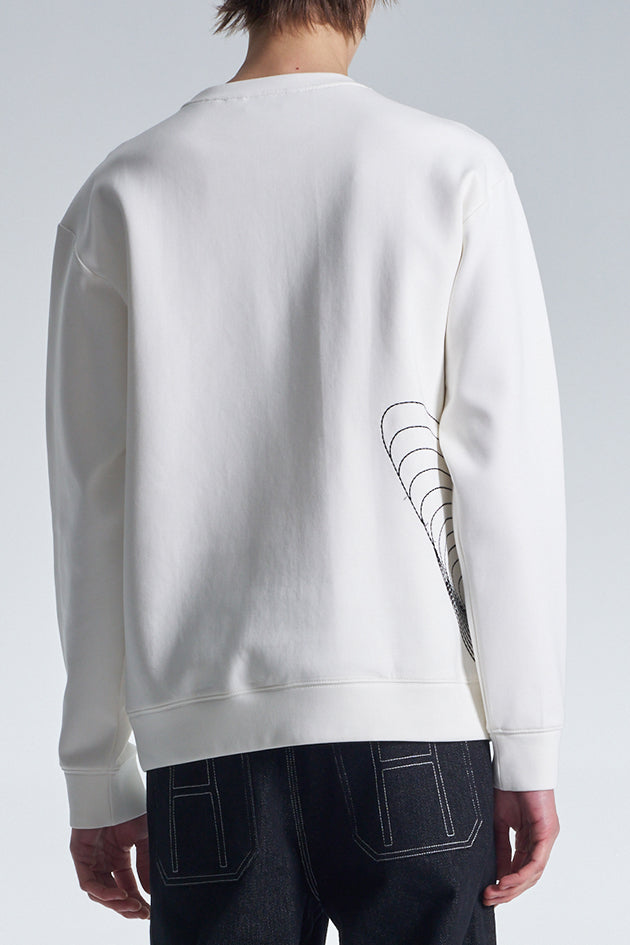 Sweathshirt With Twisted Wavy Lines Embroidery