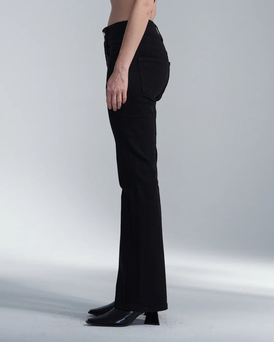 Slim Fit Cotton Pants With Bell Bottom