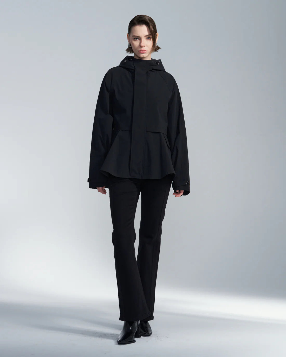 Flare Hem Jacket With Hood