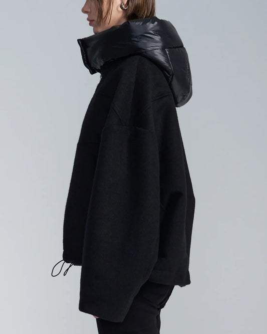 Wool Jacket With Detachable Hood