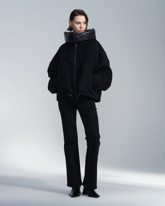 Wool Jacket With Detachable Hood
