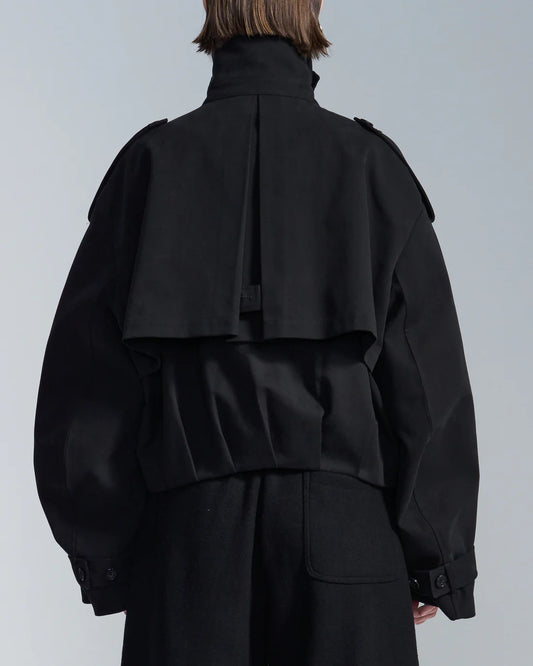 Loose Fit Cropped Trench Coat