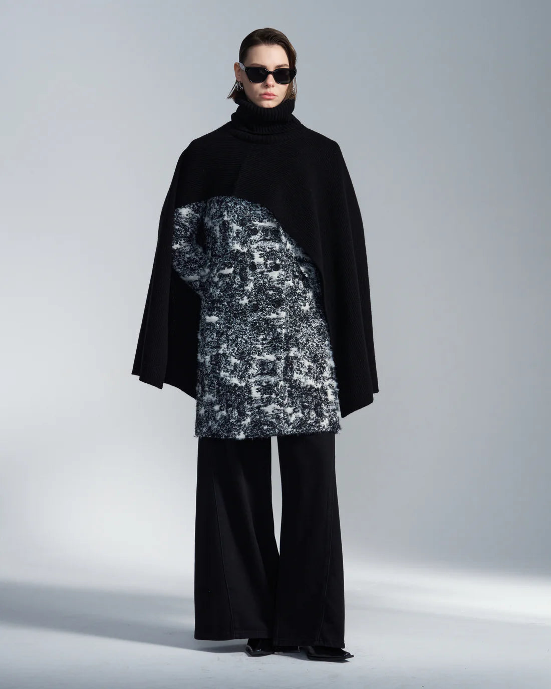 Turtleneck Wool Cape