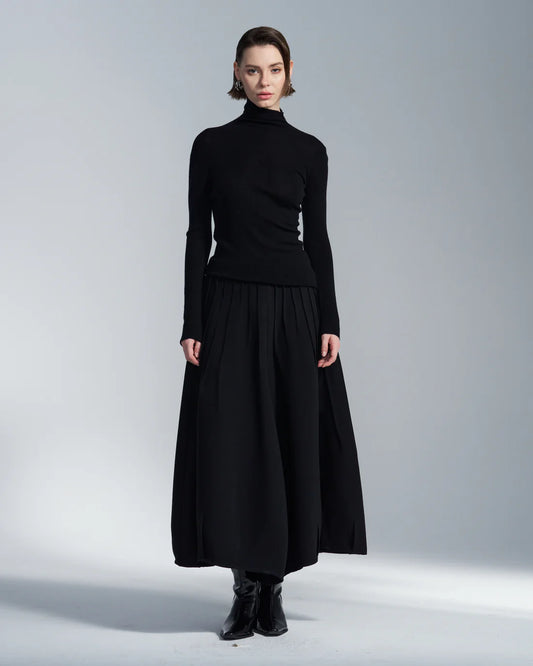 Acetate Balloon Pants With Pleats