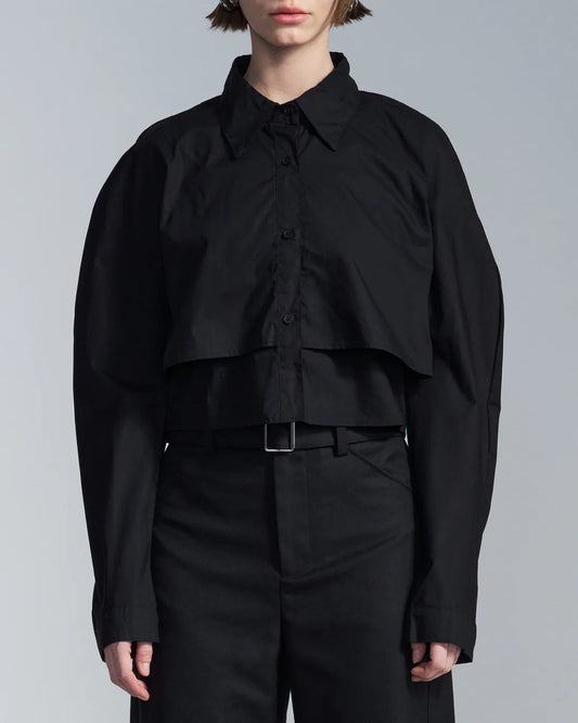 Cropped Shirt With Round Sleeve