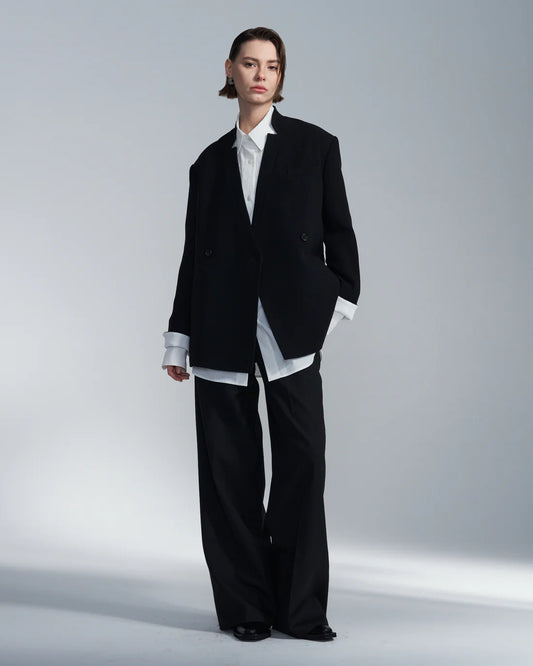 Flare Leg Wool Pants