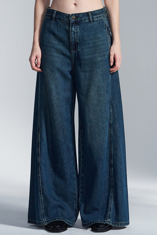 Flare Leg Washed Jeans