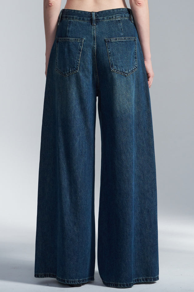 Flare Leg Washed Jeans
