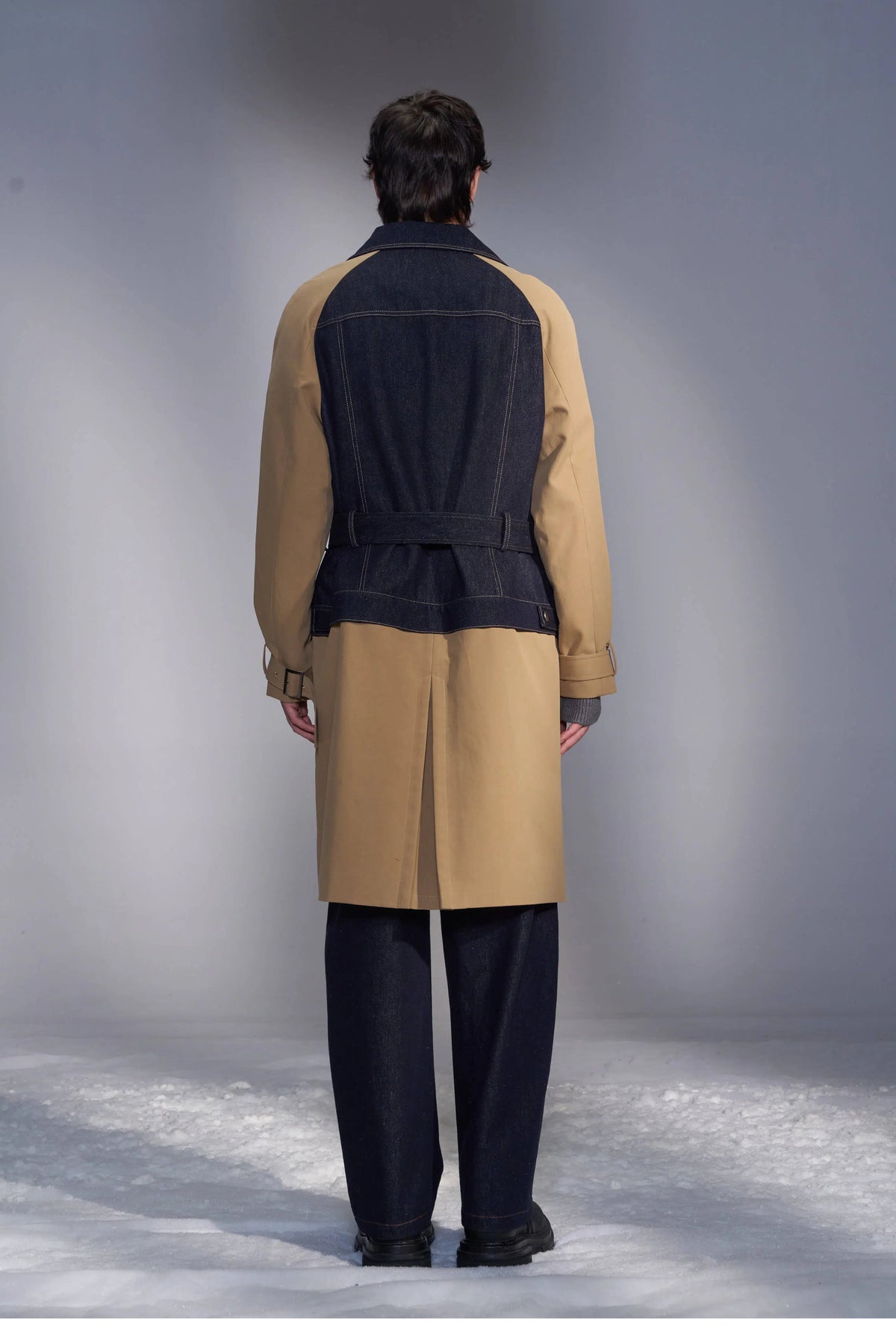 Deconstructed Trench Coat With Denim