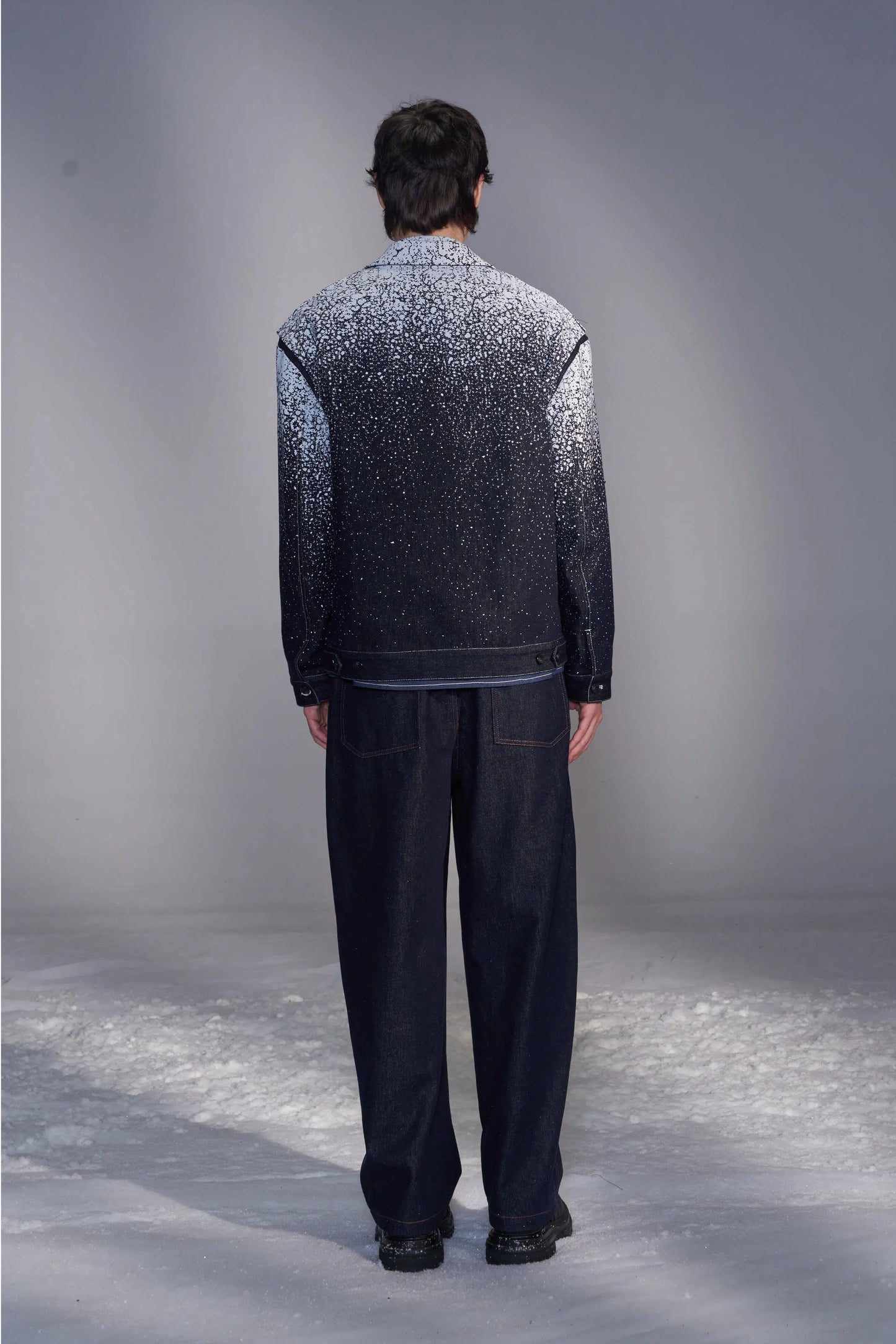 Snowflake-Embroidered Wool Blazer