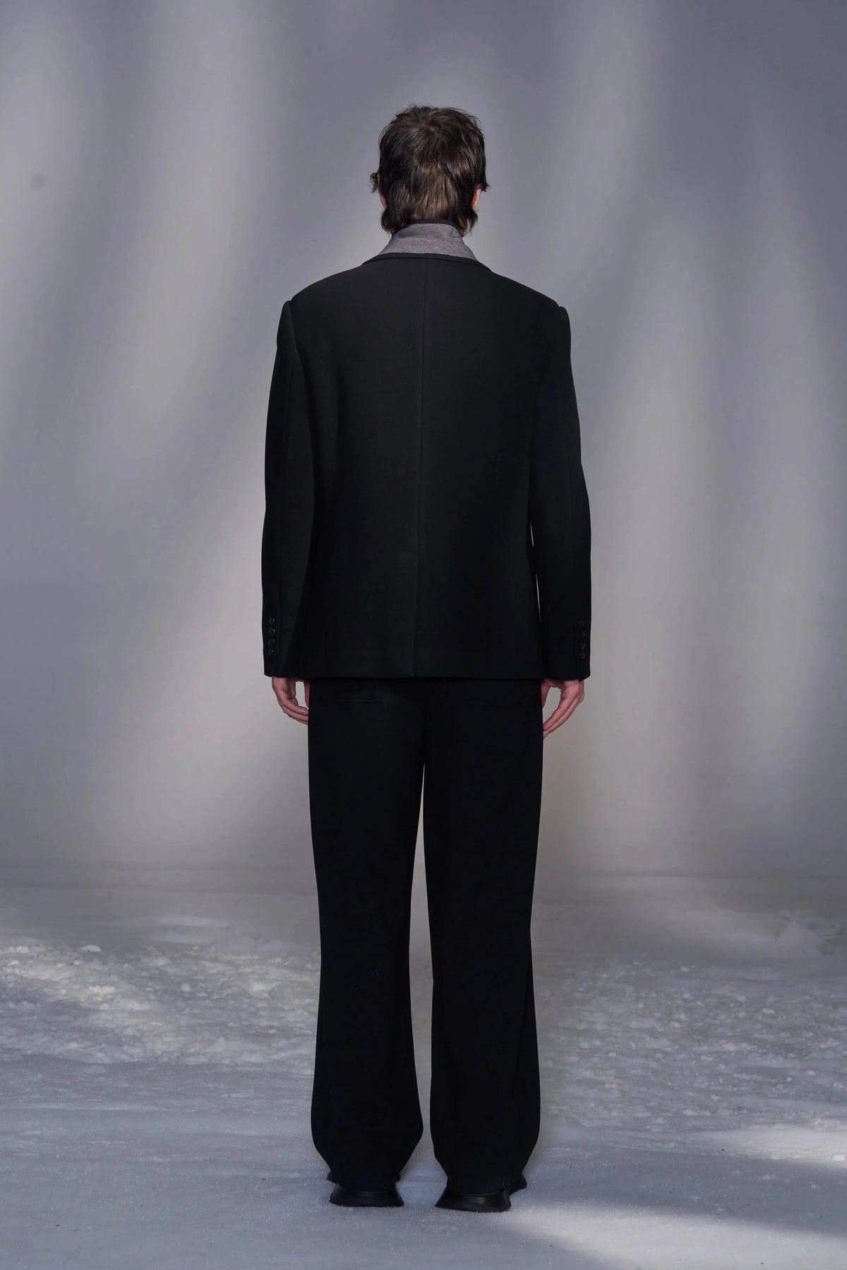 Double-Collar Knit Blazer