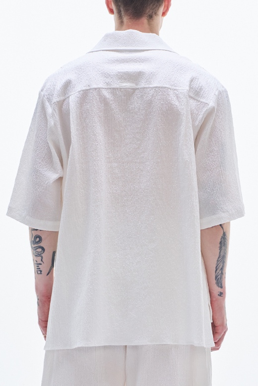 Crepe Cotton Pullover Shirt