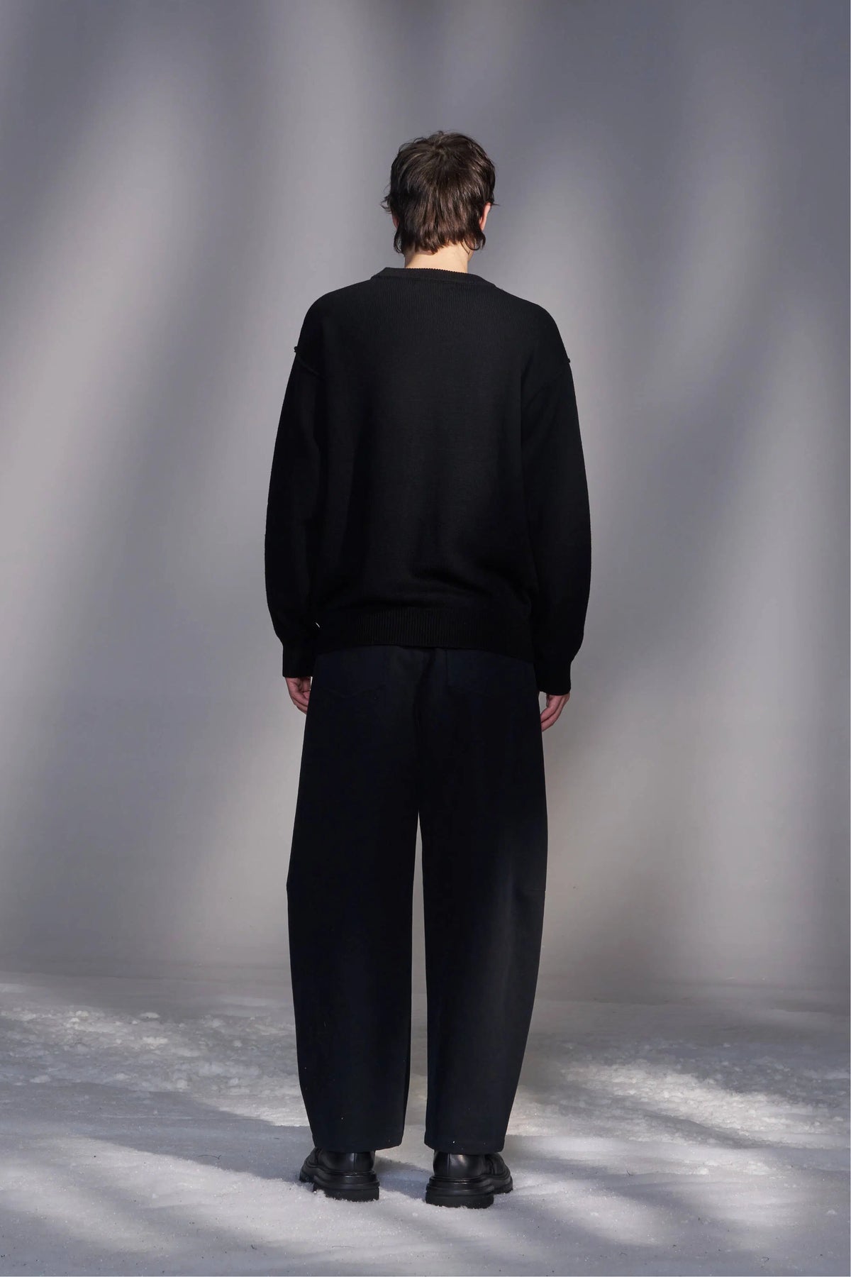 Balloon-Fit Cotton-Wool Twill Pants