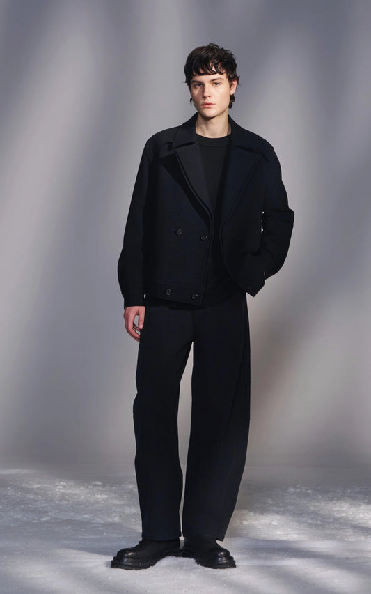 Layer Lapel Wool Jacket