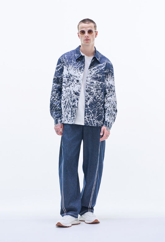 Line Denim Baggy Pants