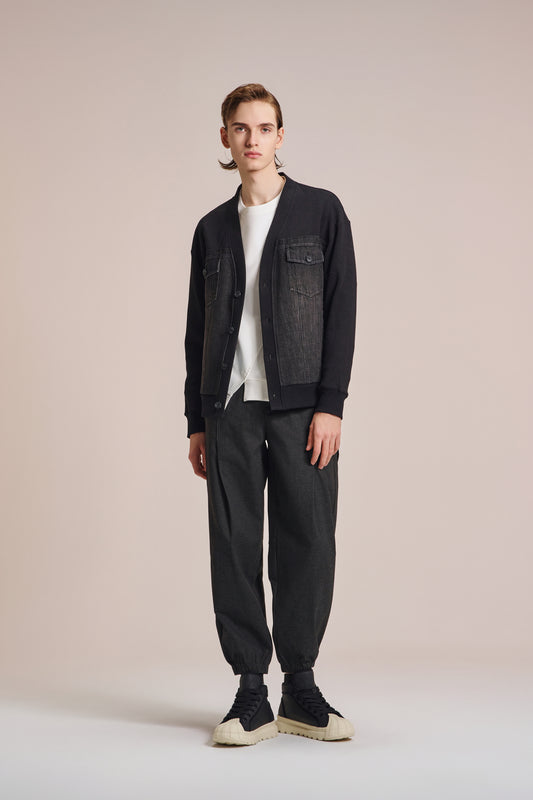 Denim & Knit Cardigan