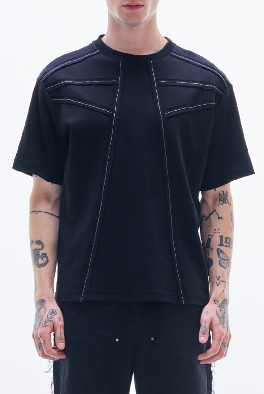 Tee With Raw Edge Tape