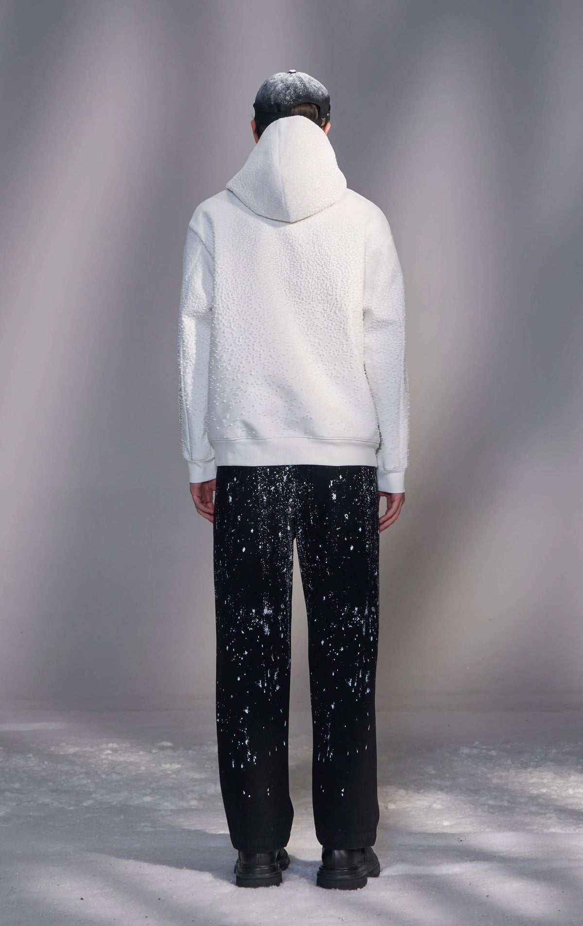 Snowflake-Embroidered Hoodie