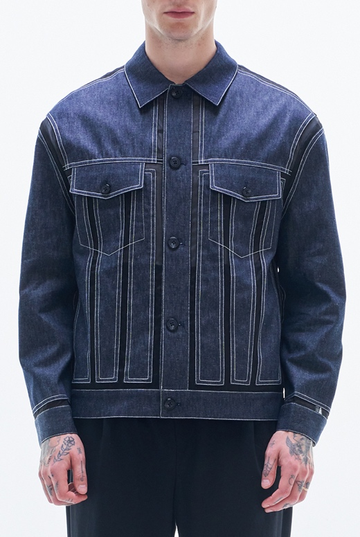 Denim Jacket Contract With Organza