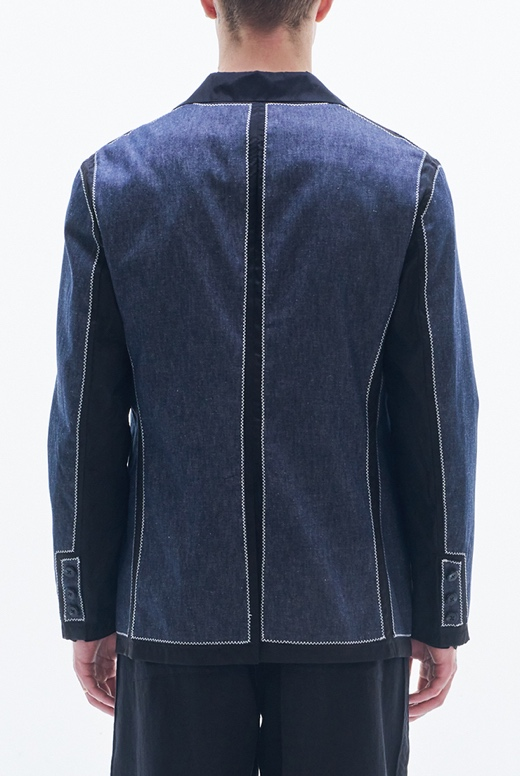 Denim Blazer Contract With Organza