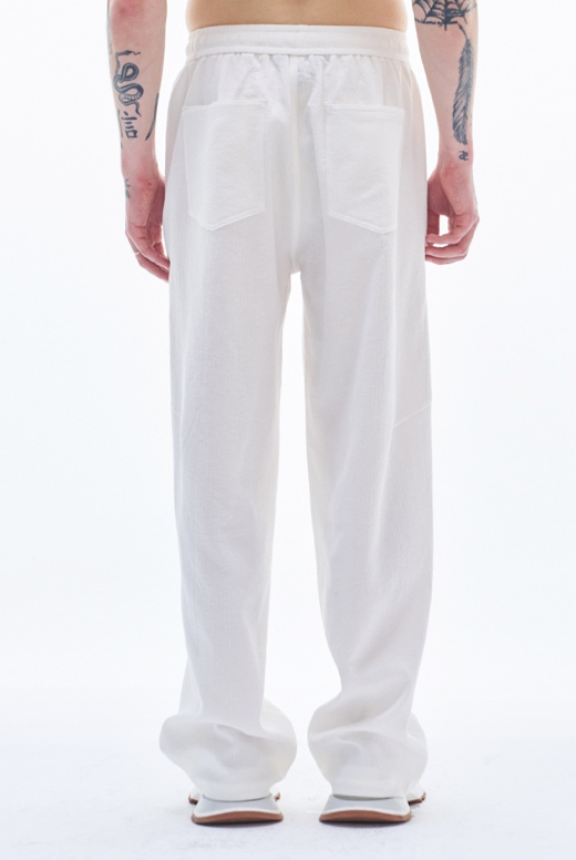 Baggy Fit Cotton Pants With Drawstring Waist