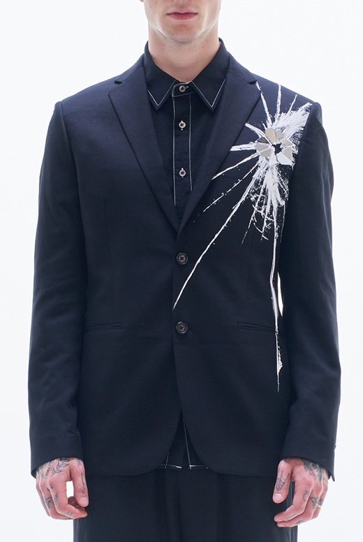 Blazer With Broken Glass Print & Mirror