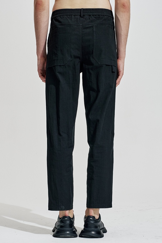 Curved Leg Cargo Pants With Dye Pattern