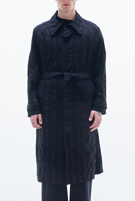 Stripe Textured Light Coat