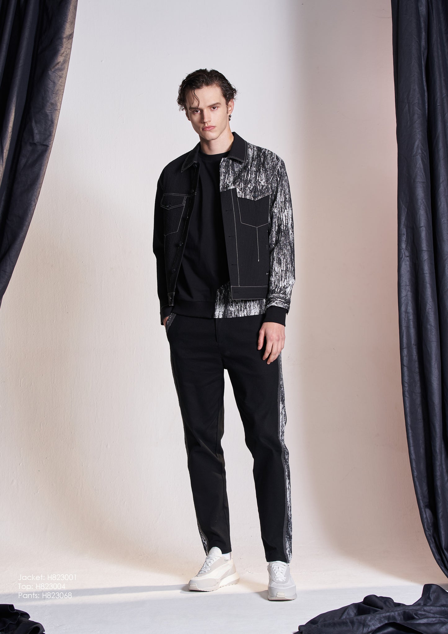 Texture Fabric Contrast Jacket