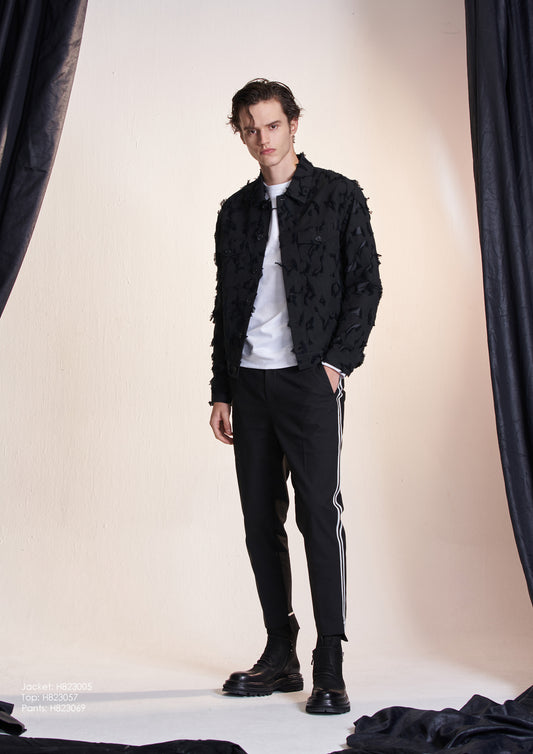 フローラルジャカード リップドジャケット