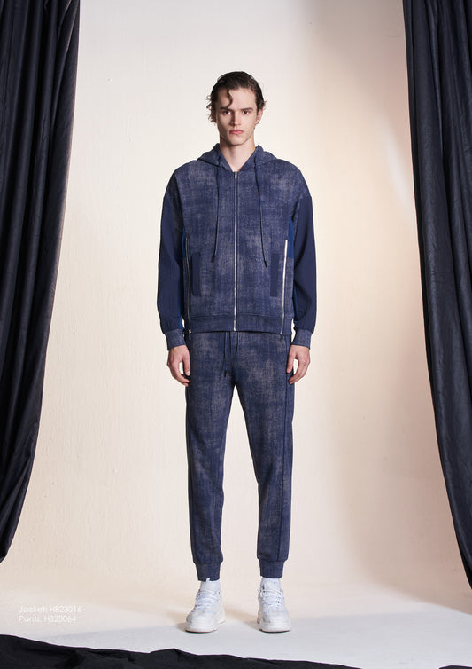 バティック フード付きスウェットシャツ ジッパージャケット