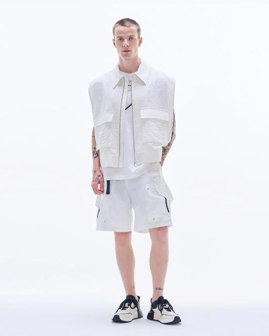 Viscose Linen Zipper Waistcoat