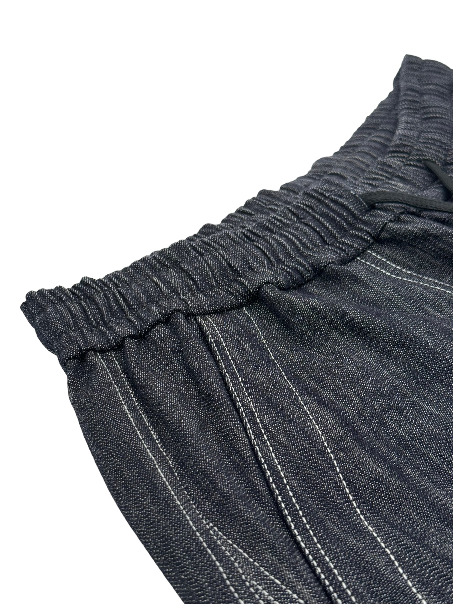 Loose Fit Denim Pants With Stitching