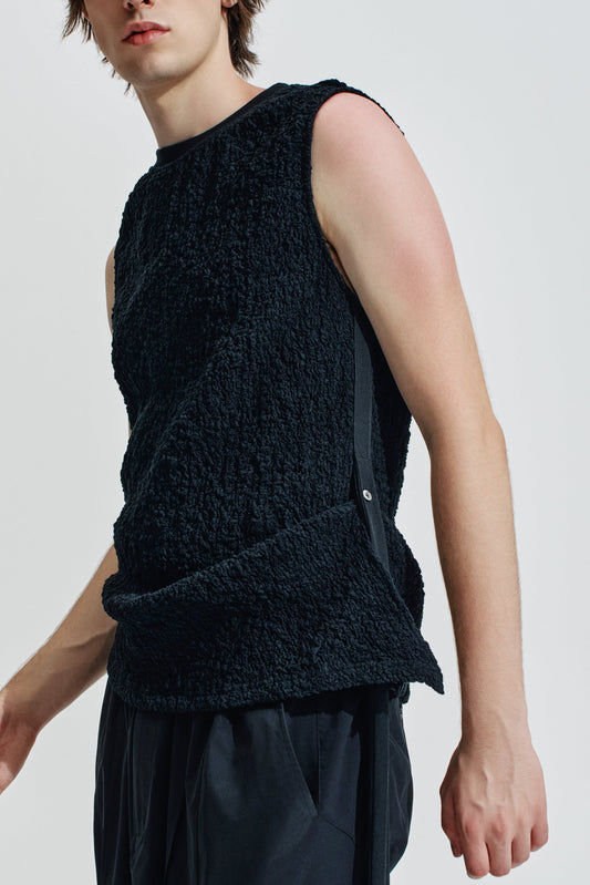 Smocking Woven Sleeveless Top