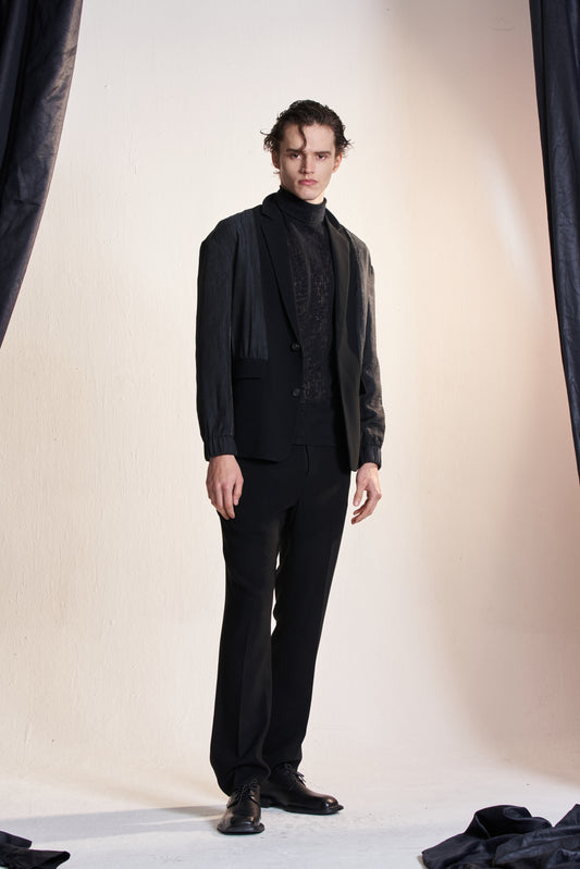 テクスチャージャケット付きデコンストラクトブレザー