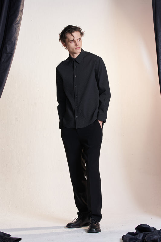 Striped Textured Basic Shirt